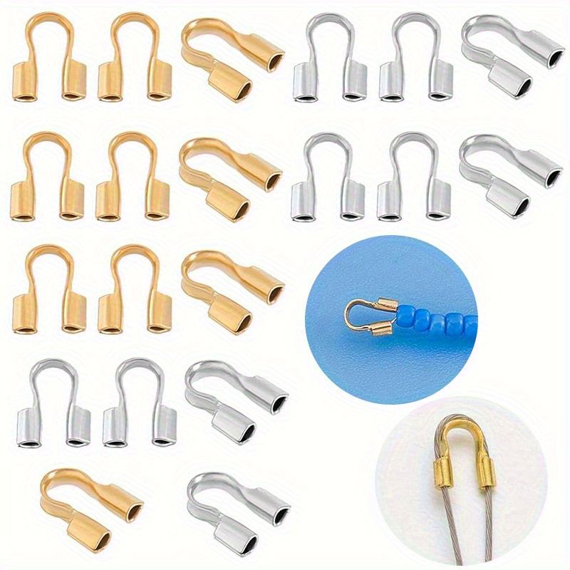 TEMU 100pcs Of Stainless Steel U-shaped Wire Clamps For Crafting Handmade Bracelets, Necklaces, Anklets, And Earrings.