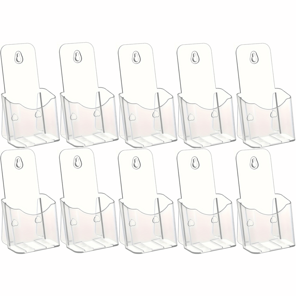 Image of 10pcs Wide Acrylic Display Stand Clear Pamphlet Holders Flyer Holder Rack Card Holders Countertop/ Desk Organizer For Trifold, Booklet, Literature, Magazine