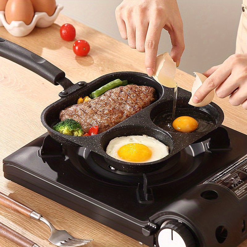 3 in 1 non stick cast iron breakfast pan multi use egg steak and flat bottomed frying pan for sausages eggs and more sausage cooking tool modern kitchenware durable cookware Product details 1