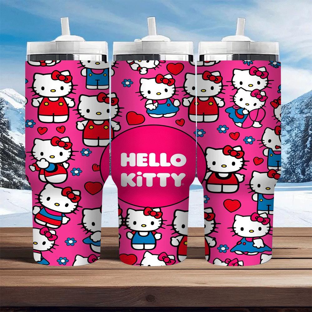 

1pc Hello Kitty Stainless Steel Insulated , 304 Stainless Steel Travel Mug, With Lid And Straw, For Hot And Cold Beverages, Ideal Gift And Party Accessory