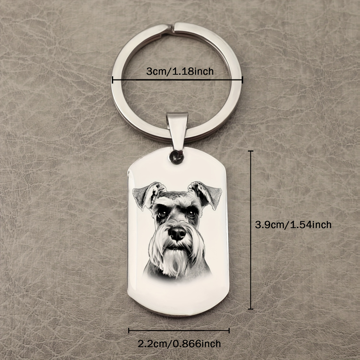 TEMU 1pc Silvery Custom Photo & Text Engraved Keychain, Durable Metal Dog Tag Key Ring, Personalized Key Accessory For Men, Ideal Gift For Father's