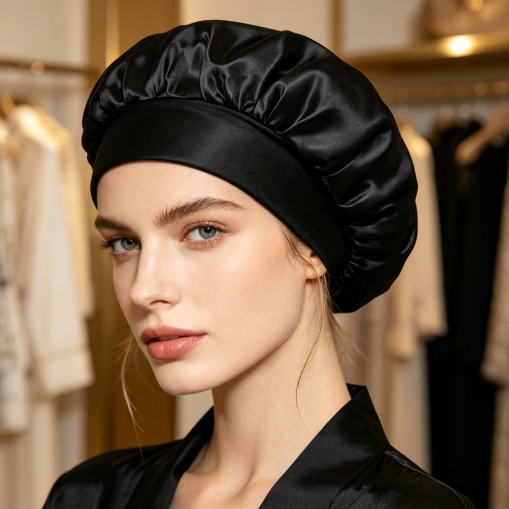 TEMU Bonnet de nuit pour cheveux bouclés/naturels pour femme, prévient et les frisottis, bonnet de douche pour un après-traitement en profondeur,