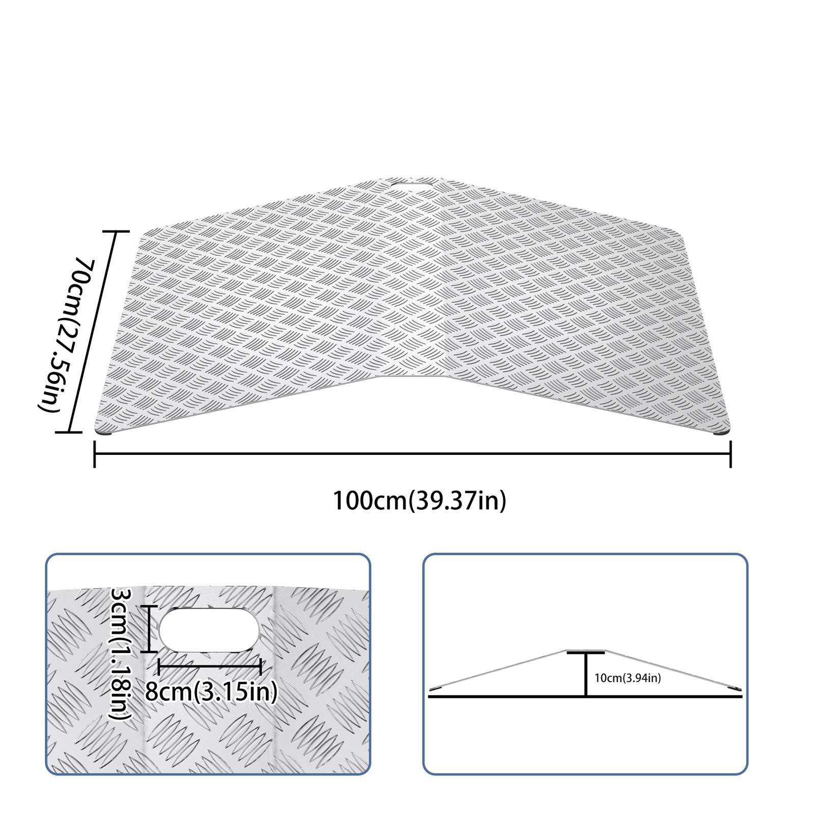 Image of A 10cm High Door Threshold Ramp Designed For, Featuring A Portable Threshold Bridge With A Hand Hole