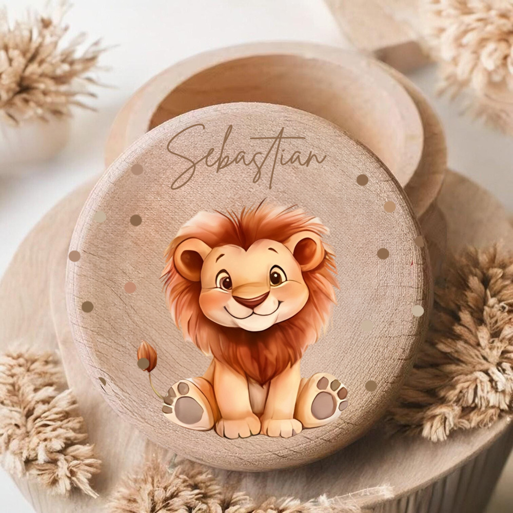 TEMU 1pc Personalized Animal Pattern Hair And Teeth Storage Box, Custom Name Wooden Gift Box For, Pregnant Women Gift, Tooth Fairy Time Capsule,