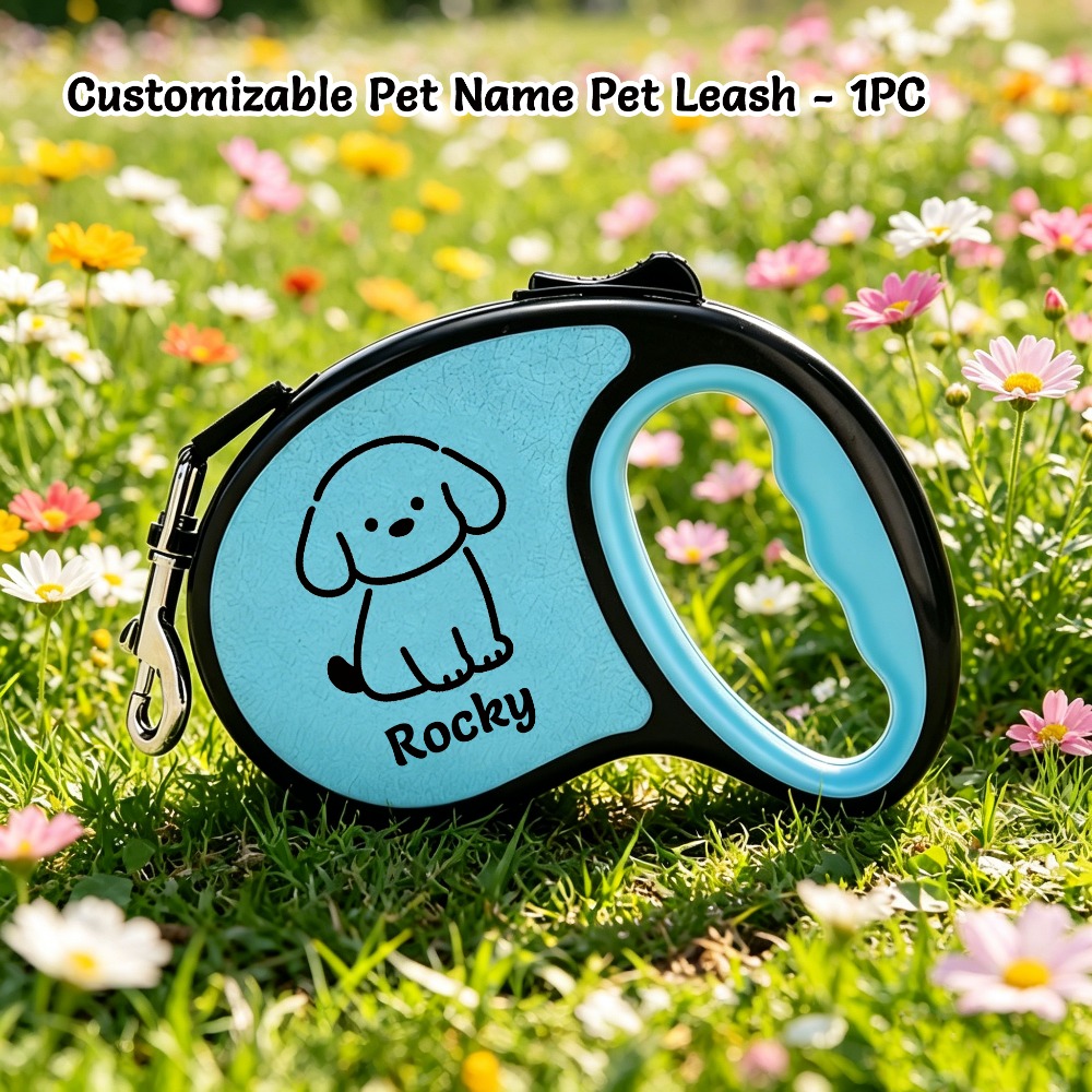 Personalized Stretch Pet Leash with Customizable Name