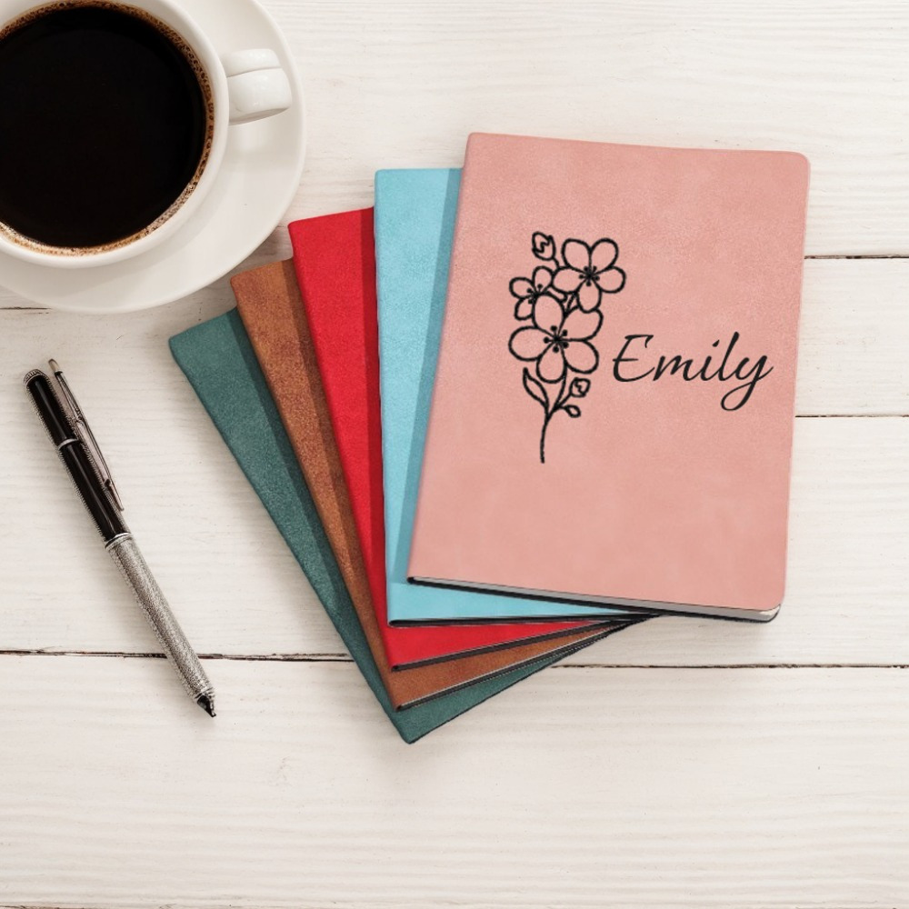 

Customized Flower Notebooks, Personalized Name Journals, Perfect Gifts For For Christmas, Valentine's Day, And Birthdays.