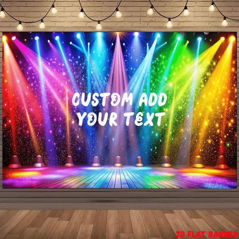 TEMU 2d Flat, 2d Flat - 2d Flat, 2d Flat - A 2d Flat Banner, 1pc [customized] With A Personalized Name For A Birthday Party Backdrop, An Exquisite