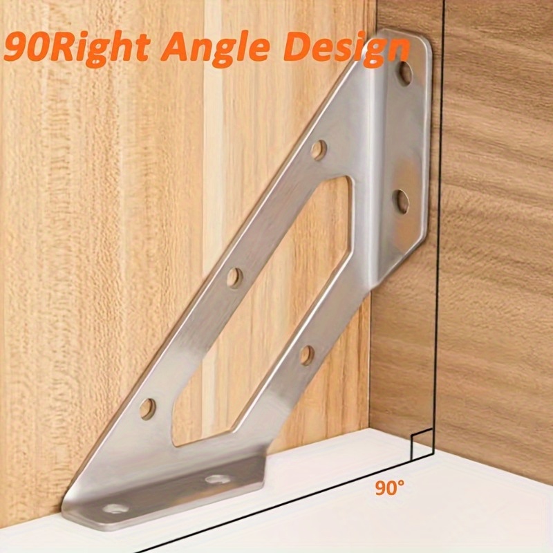 

96pcs 201 Stainless Steel Angle Brackets, 90-degree Corner Joint Metal Connectors With 84pcs Installation Screws, Multifunctional Thickened L-shape Brace For Woodworking And Furniture