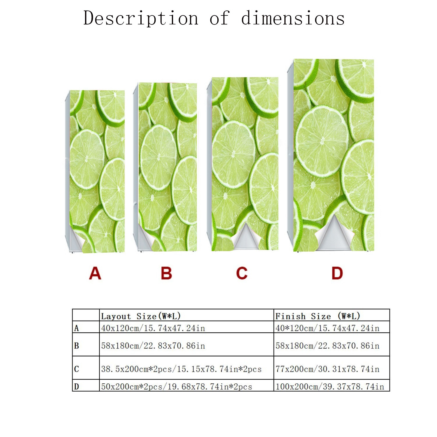 Lemon Water Design Self-Adhesive PVC Sticker For Fridge Door, Wine Cabinet, And Wardrobe - 3D Wallpaper Mural Decoration, Multiple Sizes Available,_voghion.com