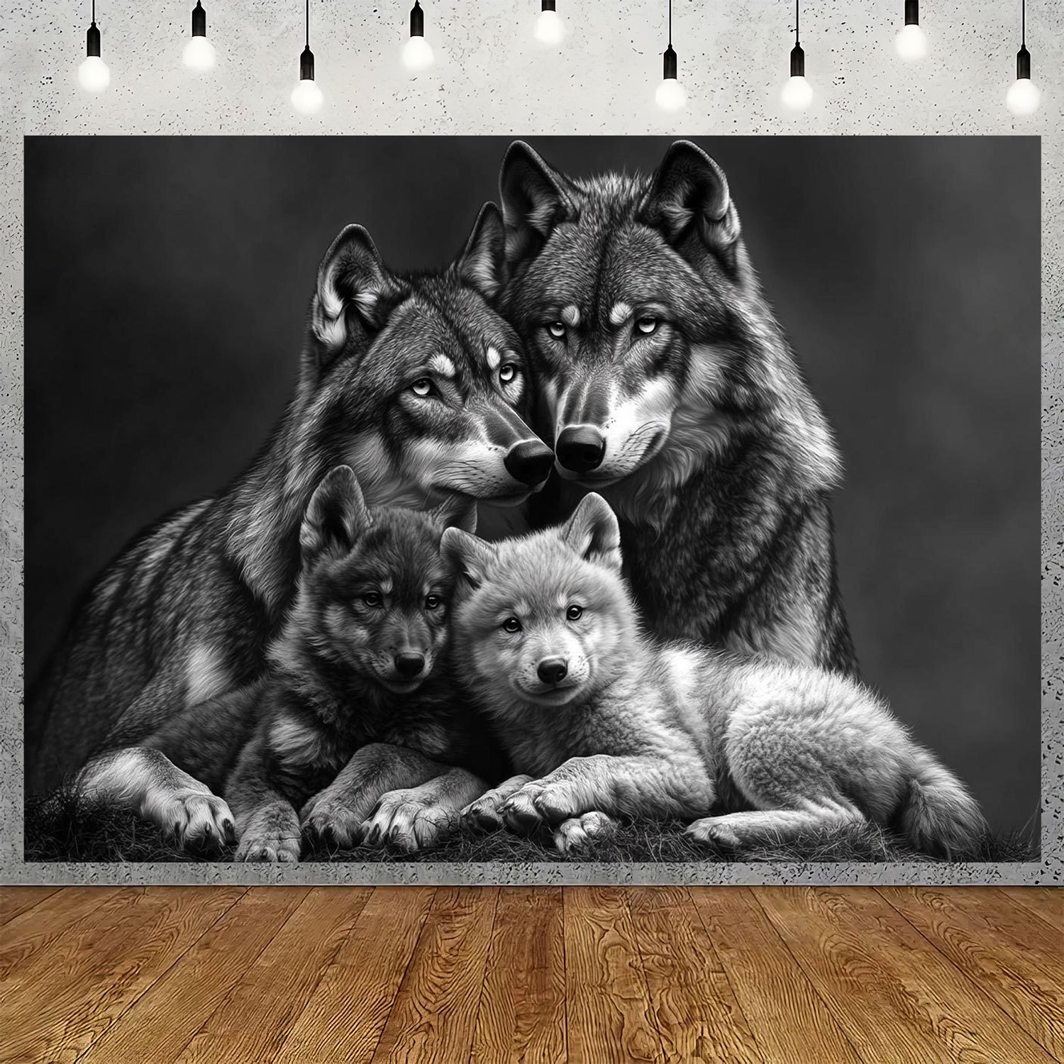 Wolf-familien-wandteppich Für Innen- Und Außendekoration_voghion.com