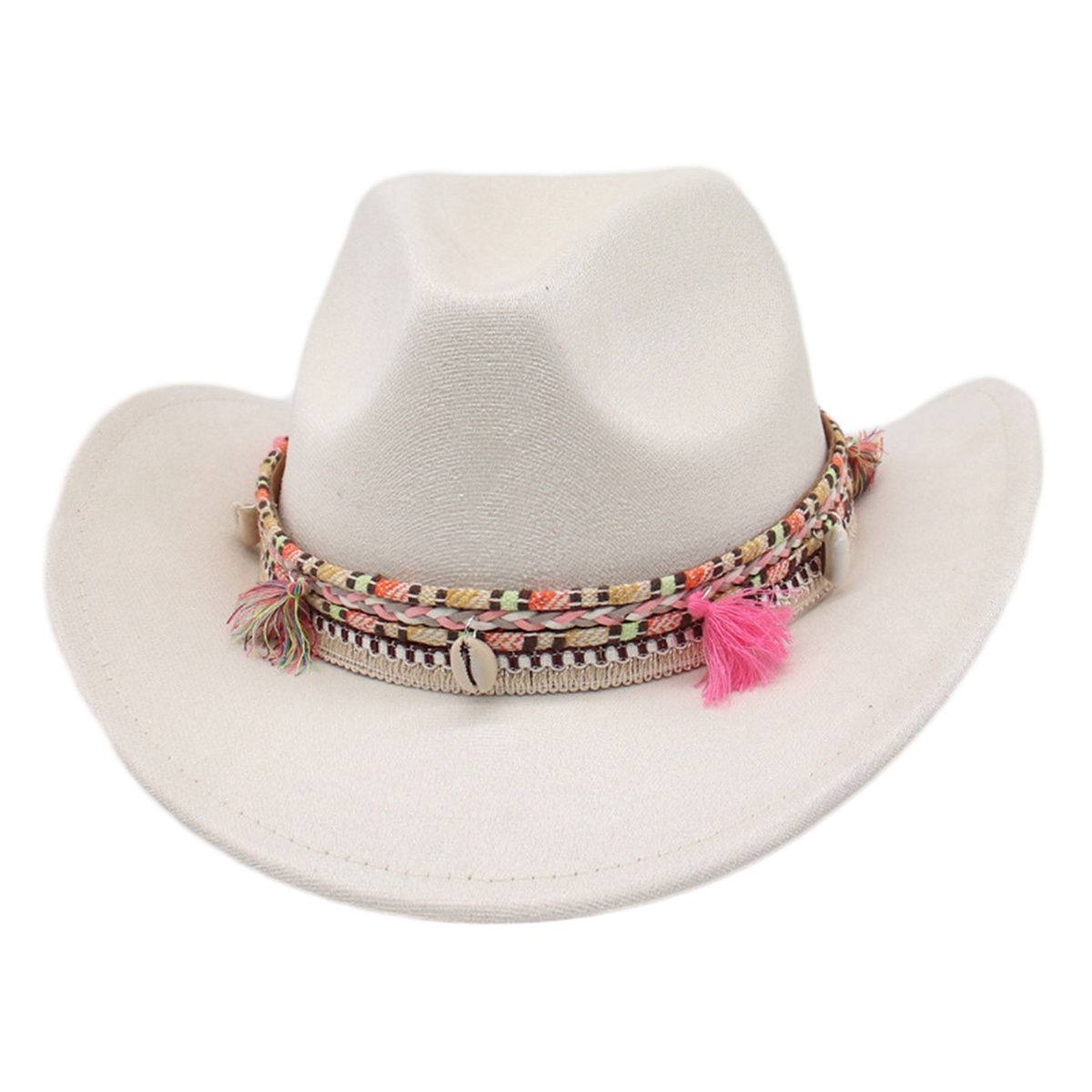 unisex fedora hat decorative tassels suede cowgirl - Temu display picture 1
