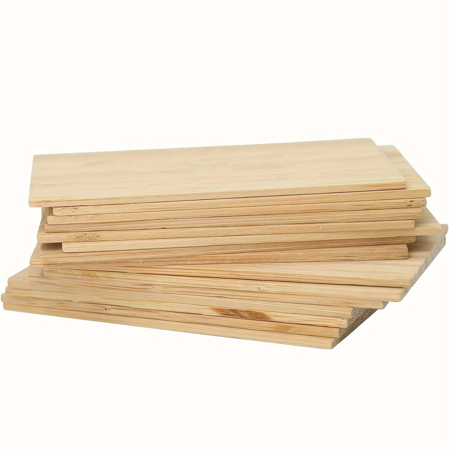 

20-pack Unfinished Bamboo Wood , Rectangular Blank Bamboo Panels For Carving And Crafts, Natural Tan Wood Material