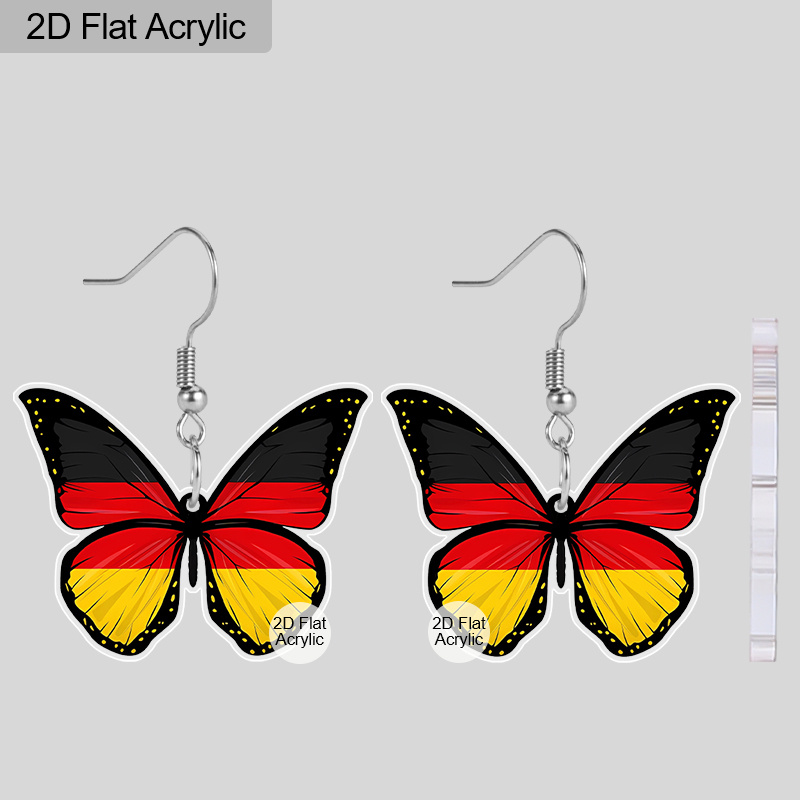 2d Flat - Colorful Striped Earrings Featuring The German Flag, Perfect For Daily Wear And Festive Occasions, Making Great Christmas Gifts For