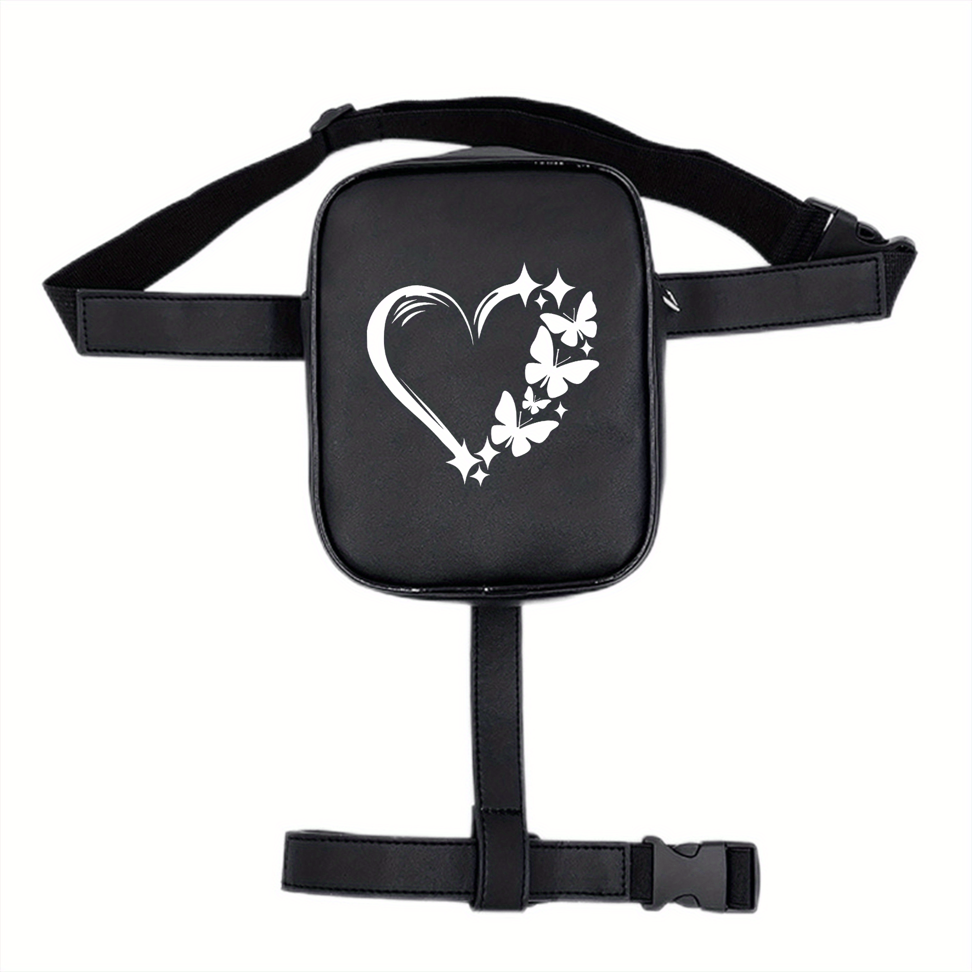 Image of Heart Running Sports Waist Bag, Portable Multi-functional Waist Bag, Mobile Phone Storage Mini Leg Bag, Minimalist Outdoor Cycling Sports Fitness Sundries Storage Bag