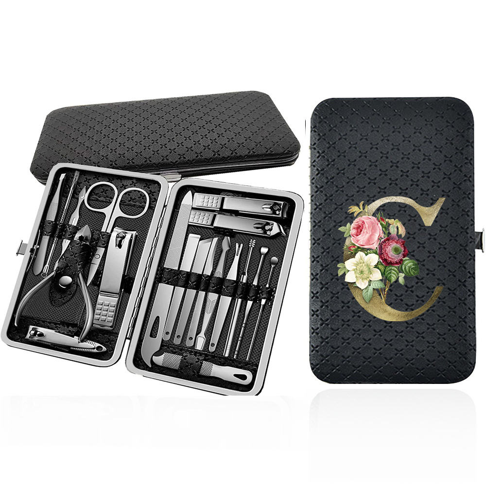 19pcs Professional Nail Clipper Set with Care Tools