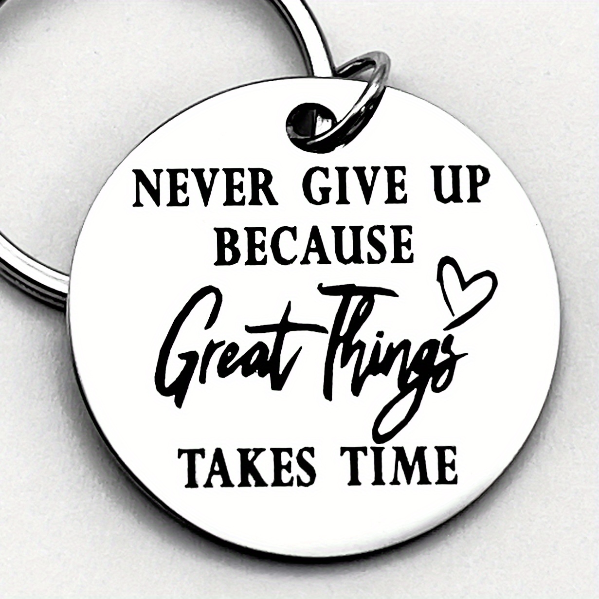 TEMU 1pc Motivational Stainless Steel Keyring, , As Will Occur, Festive Birthday Celebration Items, Supportive Presents For Women And Men,