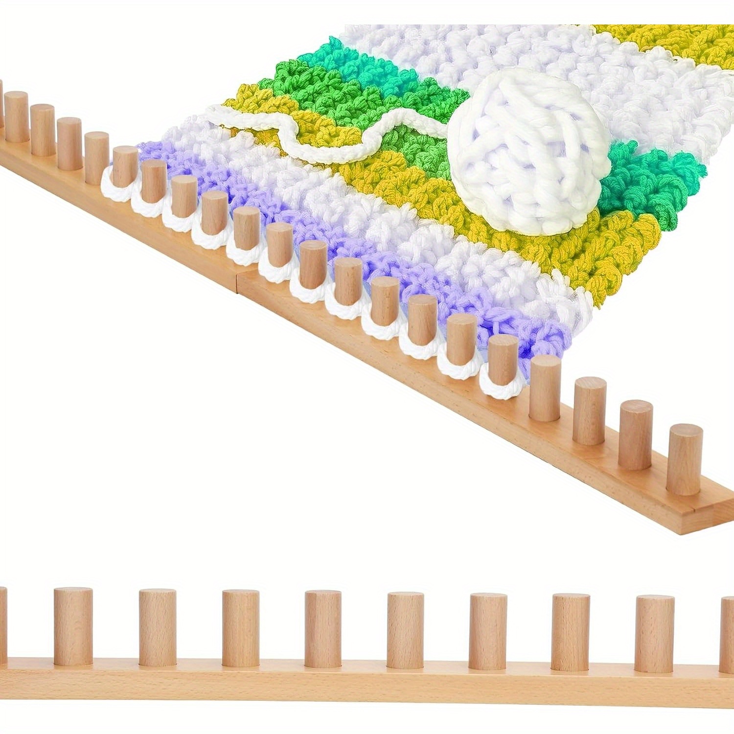 Image of 4pcs Thick Carpet Weaving Machine - Foldable Wood Frame, Portable Diy Hand Weaving Kit For Beginners, Reusable Carpet Weaving Machine For Crafts And Gifts, Weaving Machine, Weaving Machine