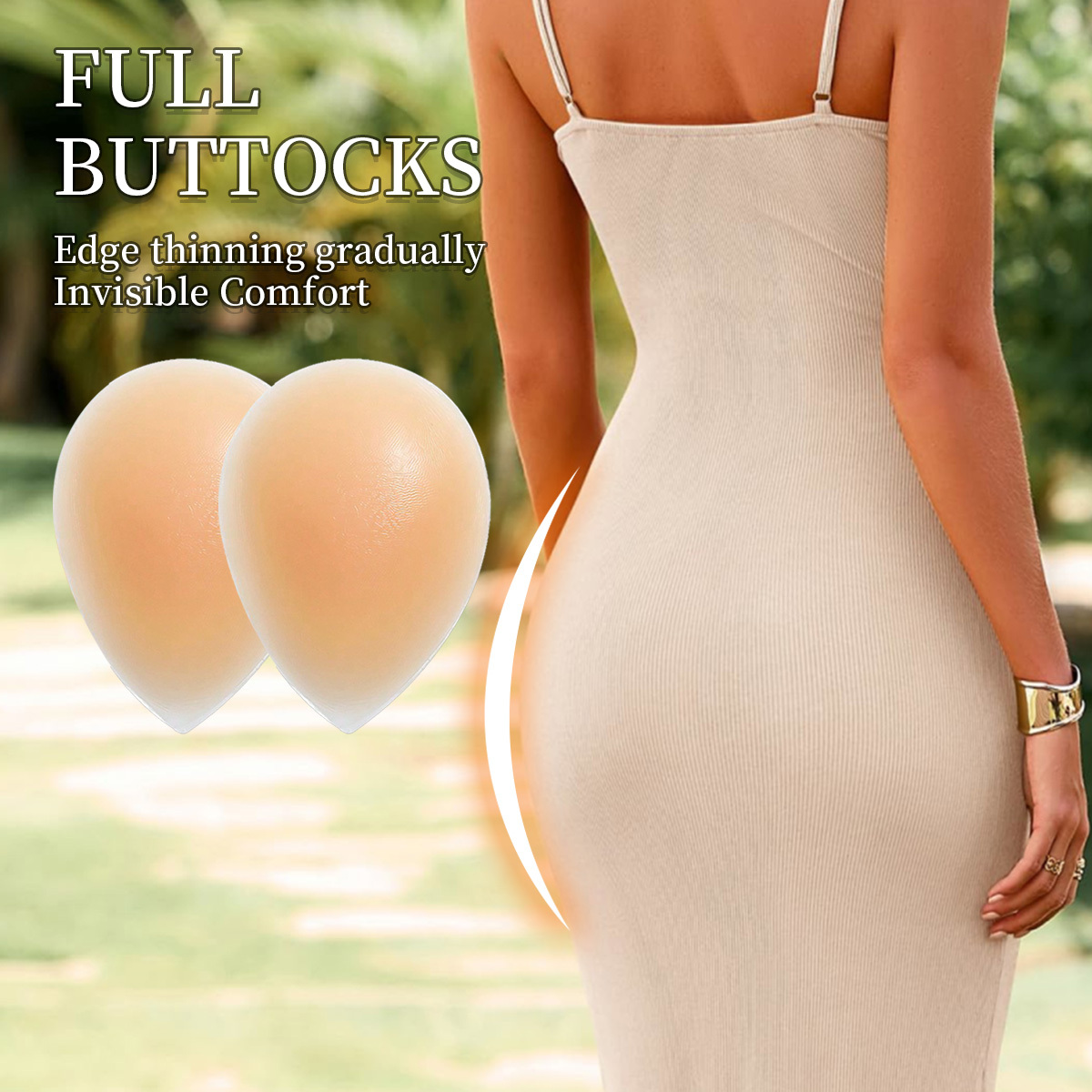 Silicone Hip Plump Hip Plump Patch, with Super Stickiness, Water Drop Shape Naturally Fits the Skin, Creating a Beautiful Body Shape, Suitable for Tight Pants, Hip Skirt and Other Wear