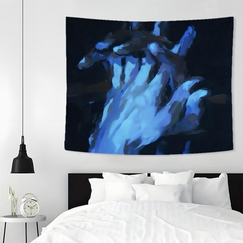 TEMU 1pc Of Abstract Pattern Tapestry, Modern Blue And Black Art Decoration Suitable For Living Rooms, Bedrooms, Offices, And Parties, Easy To Hang