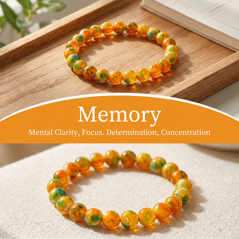 2pcs Orange-Yellow Rutilated Quartz Wealth Bracelets