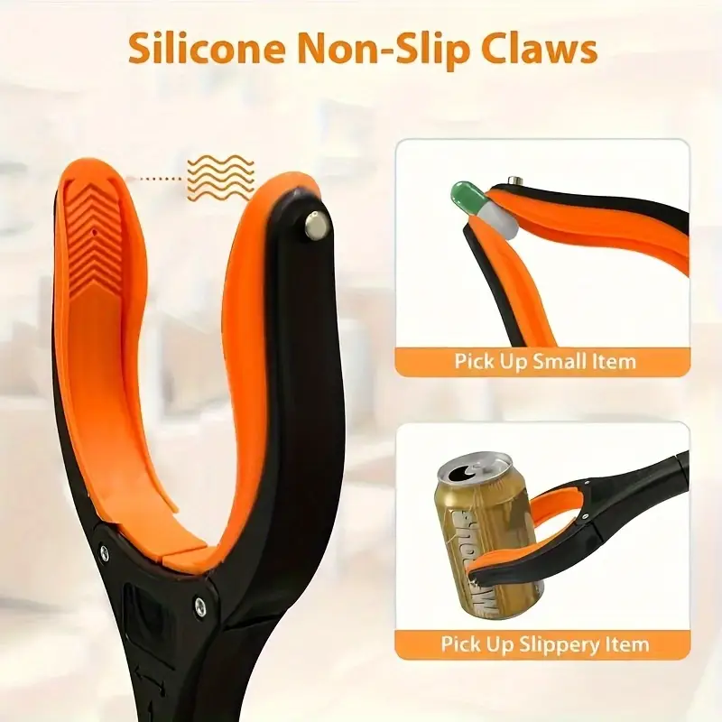 16 inch 33 inch foldable grabbing tool for seniors lightweight and retractable with rotating jaw for picking and mobility assistance long lightweight magnetic trash picker with a wide mouth foldable metal grabbing tool for the elderly details 3