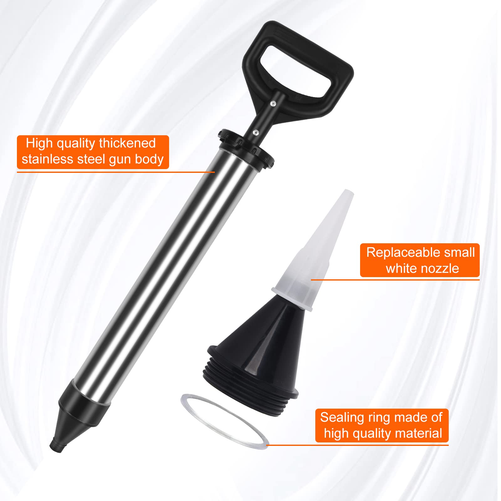 High-quality Stainless Steel Manual Grout Applicator, Full Refill Set With Nozzle Sizes And Sealing Tools For Repairing Tile, Floor, And Wall Joints