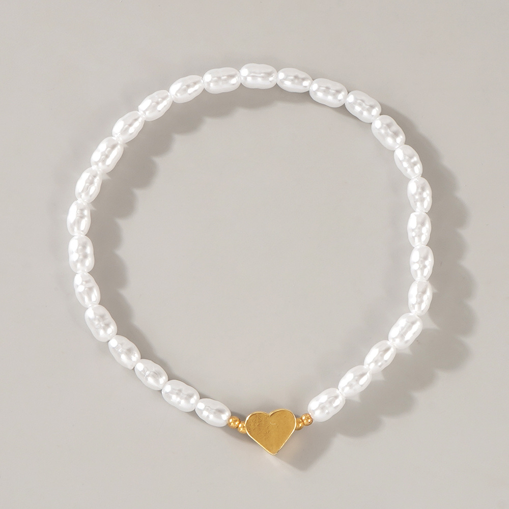Boho Style Bracelet with Faux Pearl Charms