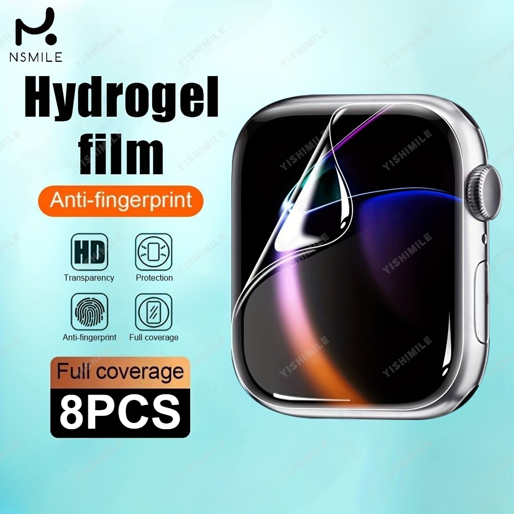 E-shop 8 Stück Bildschirmschutz für Apple Watch 9 SE SE2 SE3 40/41/42/44/45/46mm Hydrogel Schutzfolie, Smartwatch Glasabdeckung, Hydrogel Schutzfolie,