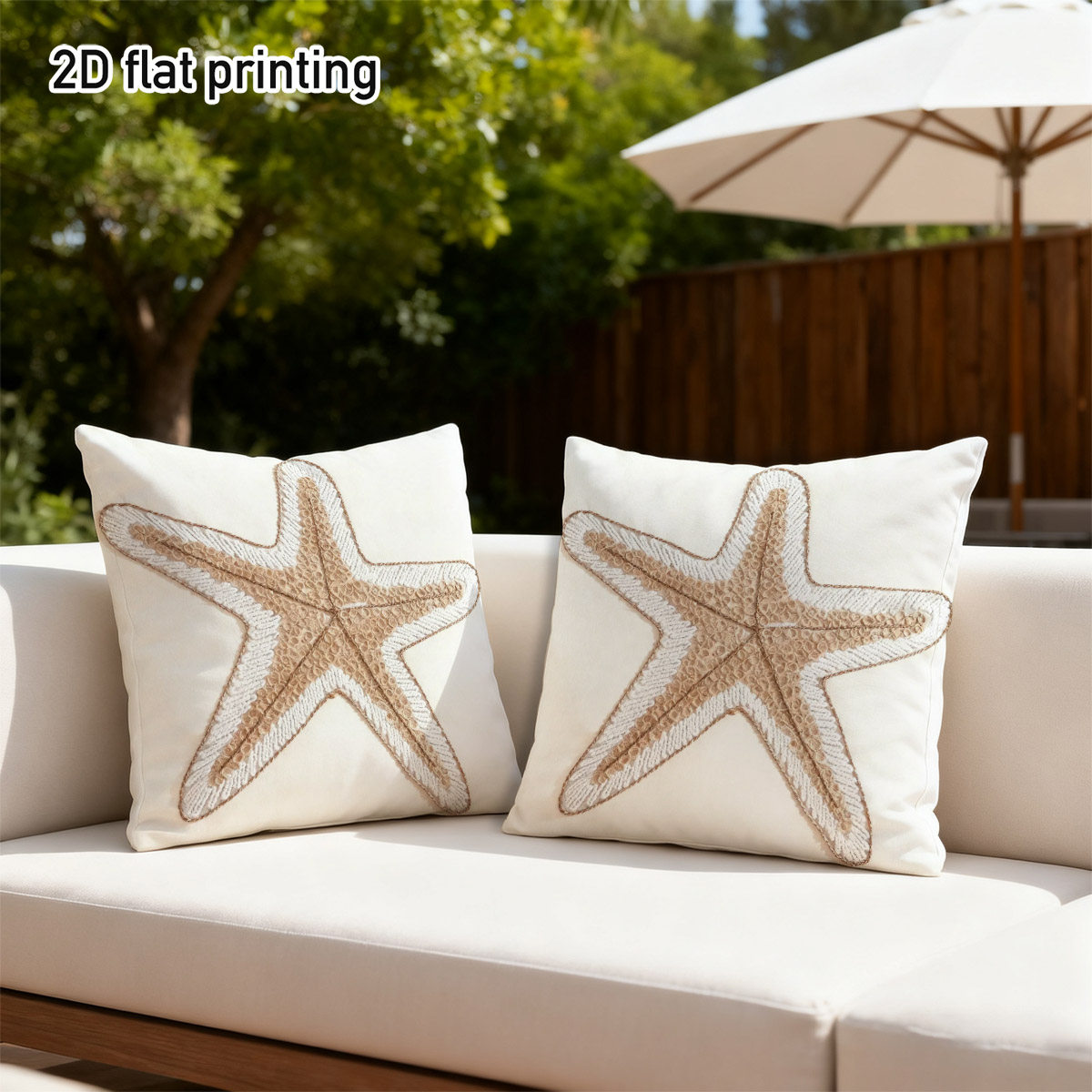 TEMU Lot de 2 housses de coussin 40x40cm en velours avec de mer côtière brodée pour coussin de patio extérieur, coussin non . Fermeture à glissière.