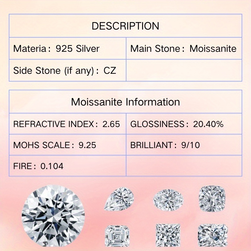Luxury S925 Moissanite Ring, Classic Simple Fashion Design