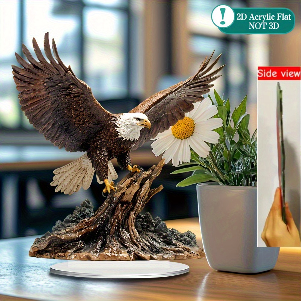 E-shop 2D Flache Adler Desktop Dekoration - Wasserdicht und Kratzfest, Flügelspannendes Design - Geeignet für Büro, Zuhause, Chanukka, Thanksgiving,