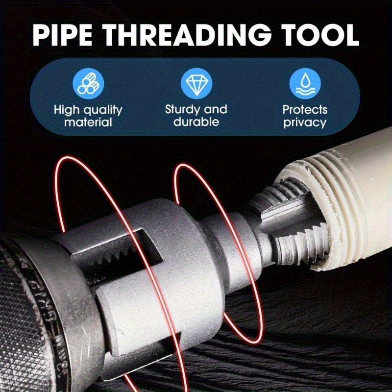 Utensile Manuale Per Filettatura Tubi PVC Da 2 Pezzi – Maschio Per Filettatura Interna Ed Esterna In Acciaio Legato
