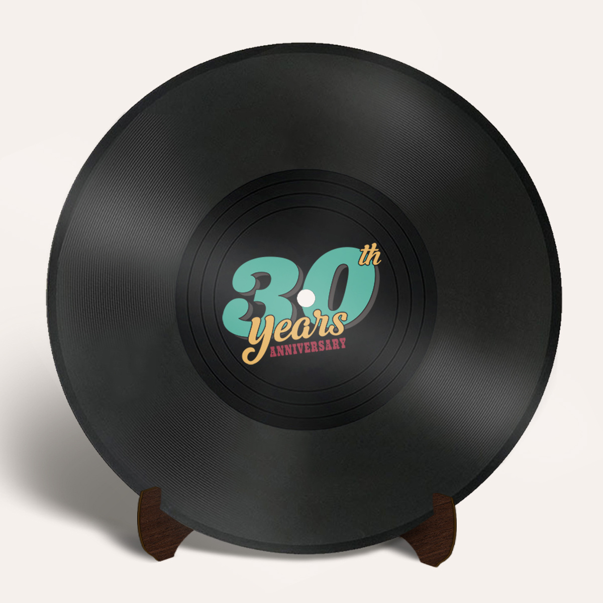 TEMU 2d Flat 1pc Record Guest Book With Wooden Base - 30th Birthday/anniversary Signing Book, Suitable For 30th Party Decorations, Vintage Table