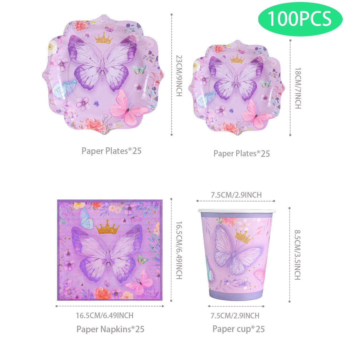 Image of 100pcs Square Lace Shaped Disposable Paper Tableware Set, Unique And Four- Supplies Kit With Paper Plates, Napkins And Paper Cups, Suitable For Birthdays, Weddings, Family Gatherings, Picnics