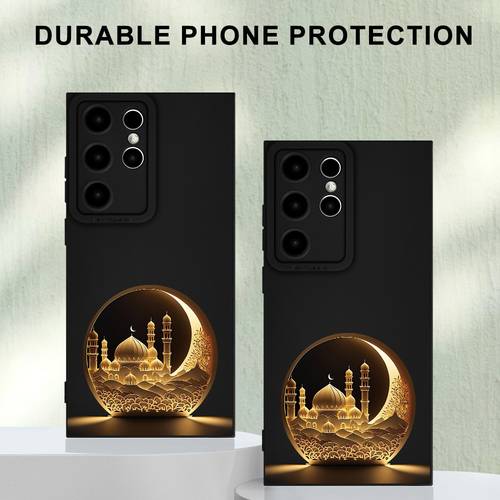 a designed shiny ramadan themed tpu phone case compatible with samsung galaxy a05 a15 a14 a52 a23 a53 a54 s23 a32 a25 s20 s21 s24 fe uhd 4g 5g models
