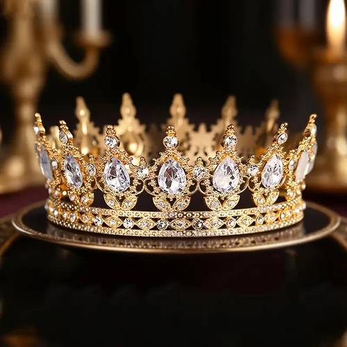 baroque headpiece with arch leaf design luxury statement piece for prom dance birthdays tiara with clear embellished bands large statement centerpiece wear no