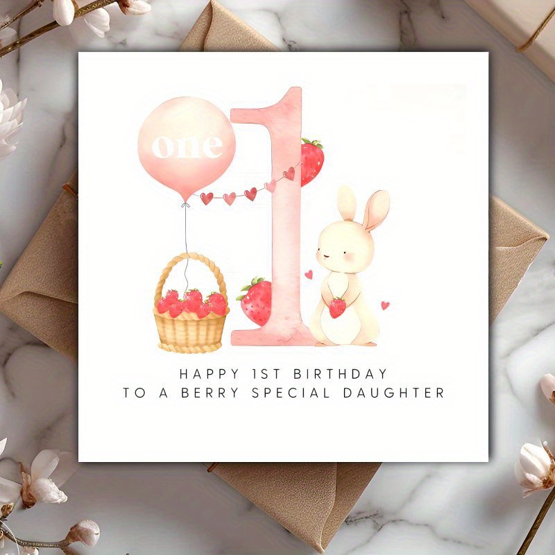 TEMU 1st Birthday Card For Wonderful Daughter - Spring Gift 1pc