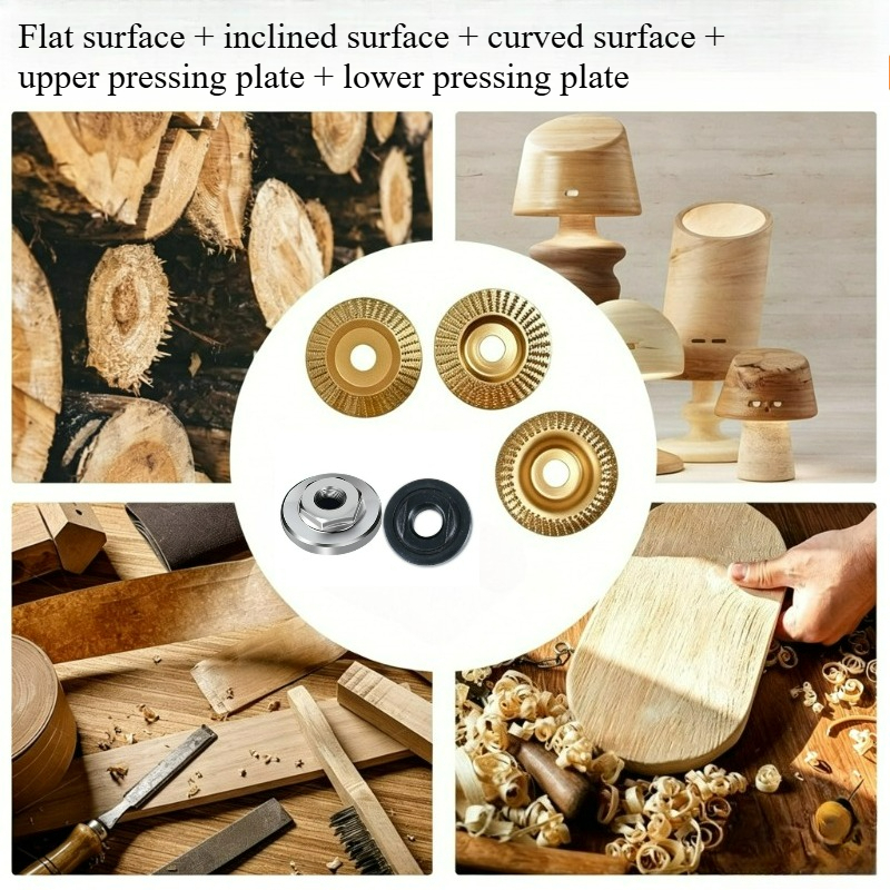 TEMU Ensemble de 5 disques de meulage pour sculpture sur bois, outils de travail de haute qualité et durables pour meuler, et polir, taille 100 mm/16