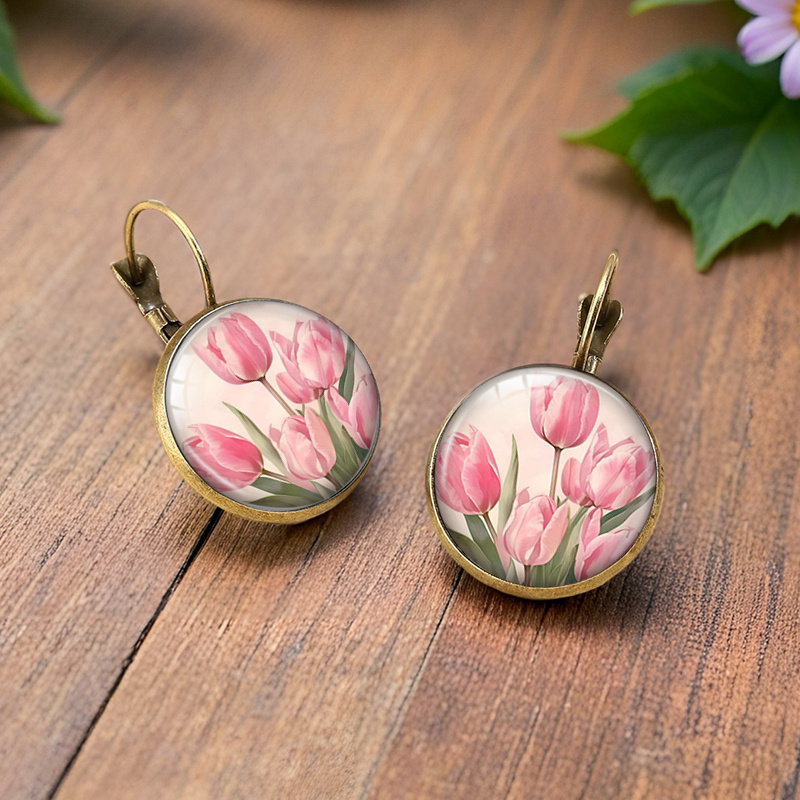 Muyoo Minimalist Glass Round Earrings for Daily Wear