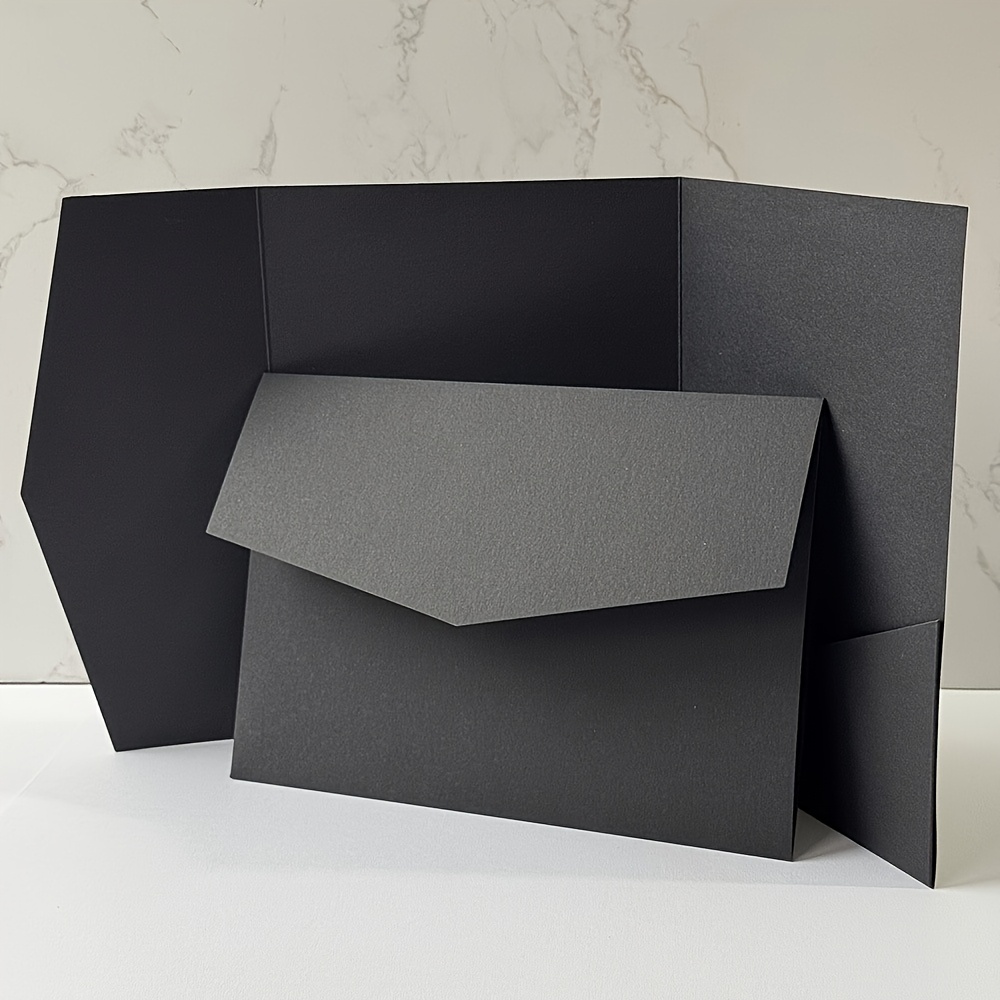 TEMU 18 enveloppes d'invitation de mariage élégantes à triple pli - 5.0X7.0 pouces, papier de haute qualité, pour fiançailles, baptême, anniversaire