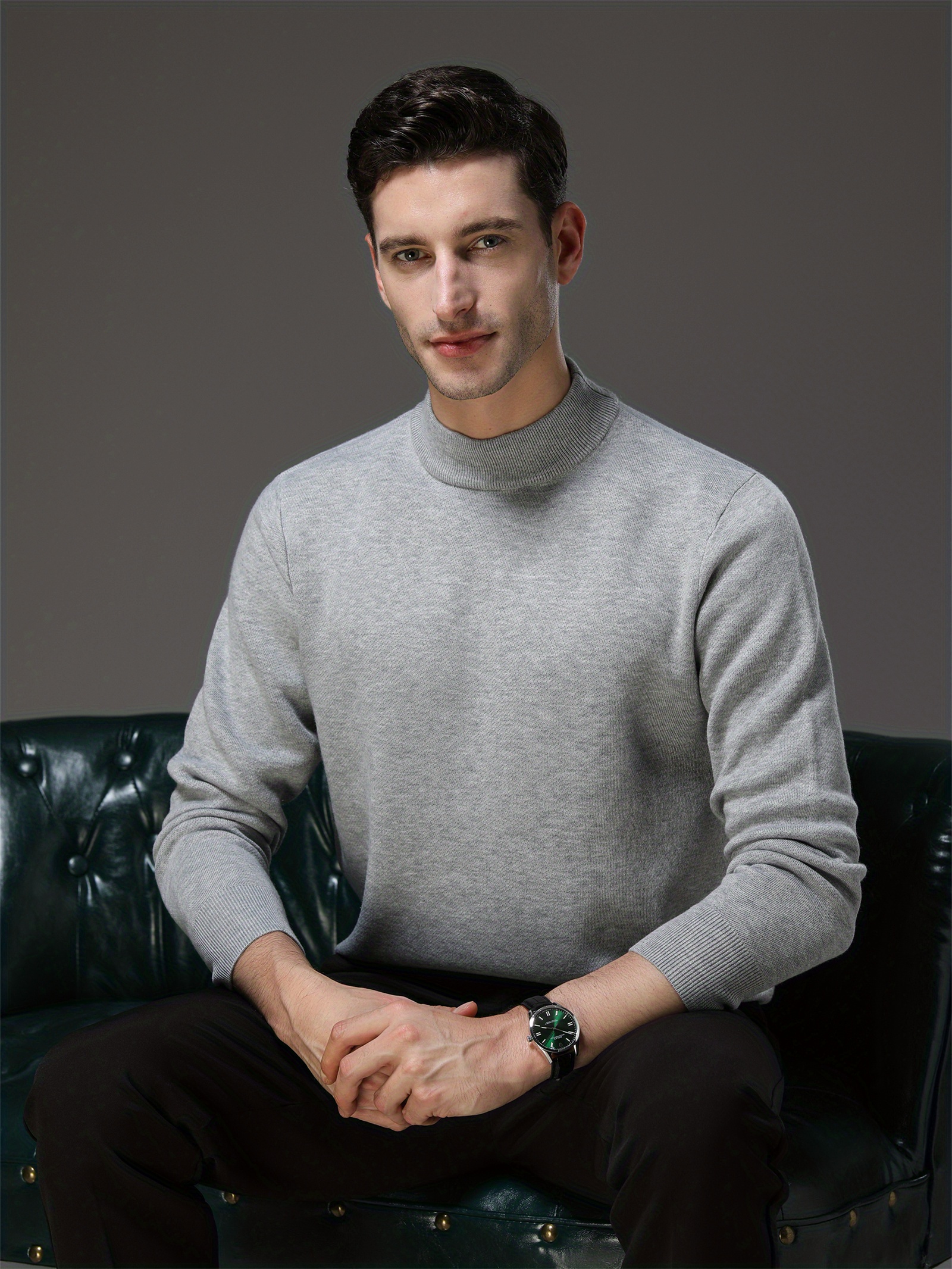 men's heavyweight sweater thick warm formal everyday Temu Australia