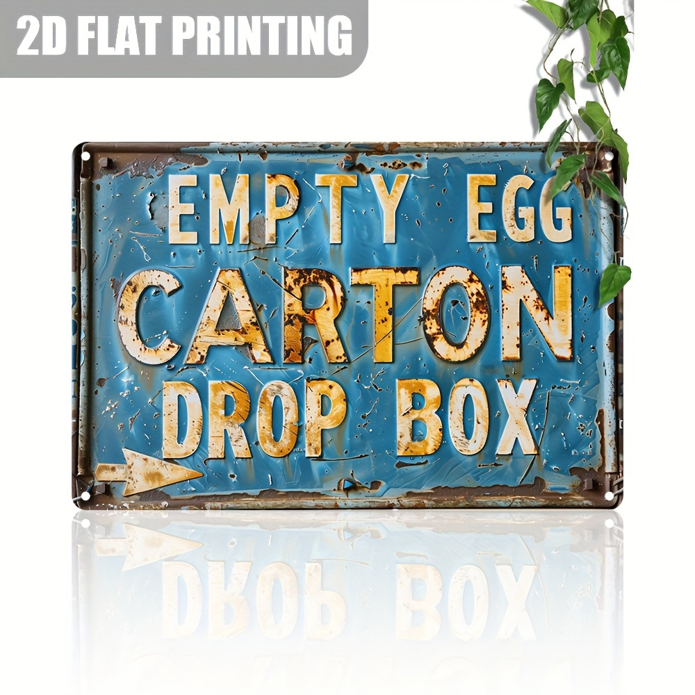 

Vintage-inspired Metal Sign- 'empty Egg Carton '(12"x8")- Perfect Gift , Rustic Farmhouse Decor For Garden, For Man Cave, Bar, Club, And Outdoor