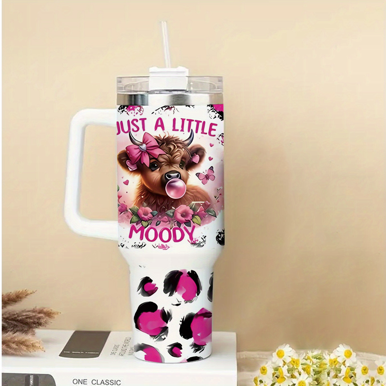 TEMU Set Of 2 Creative Patterns Removable Cup Suitable For 40 Ounce Glasses, Cups, Bottles, Daily Necessities, Etc. Effective And Beautiful
