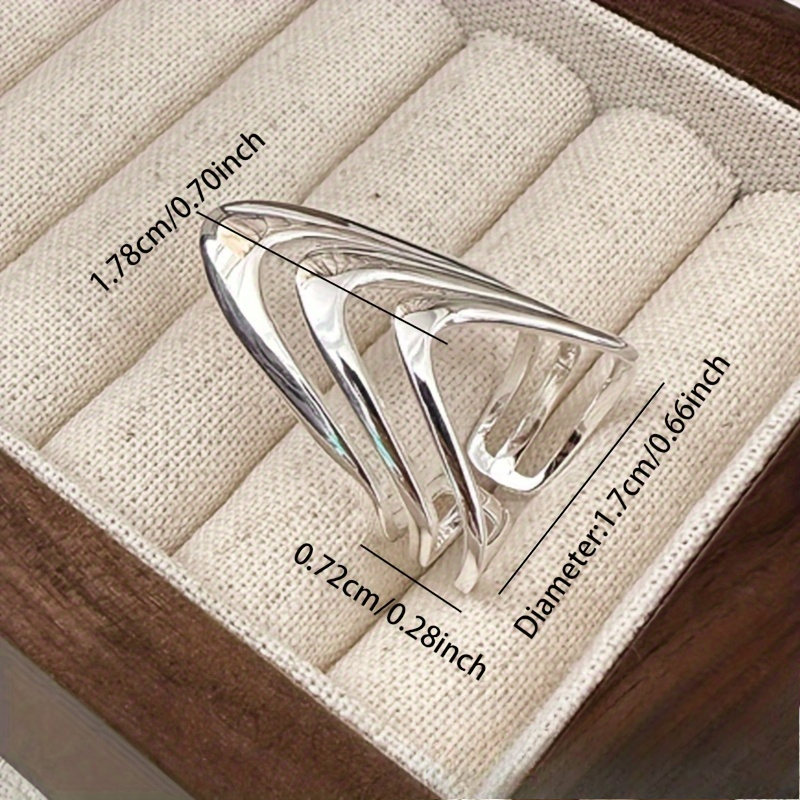 Stylish Adjustable Layered Ring of S925 Silver
