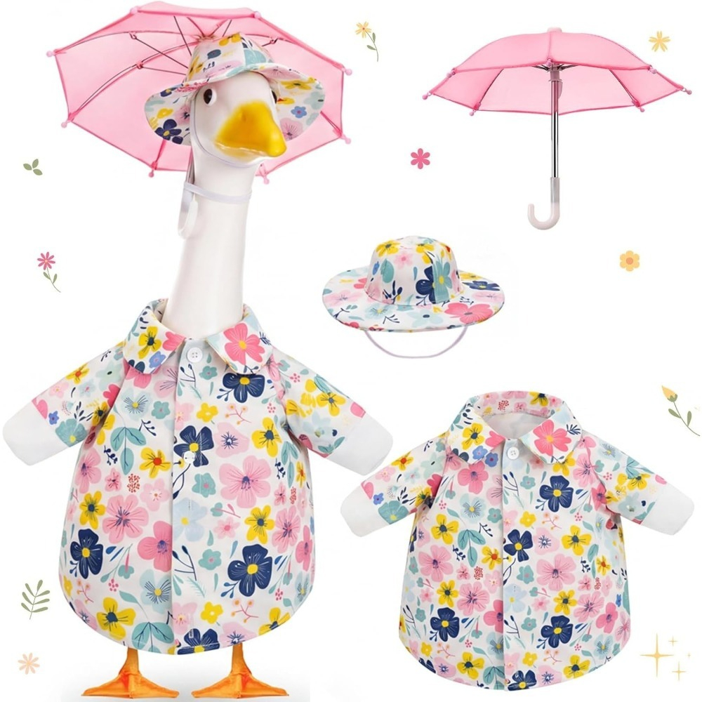 TEMU 1 Set Rose And Fruit Print Porch Costume, Fits 23in Statue. Colorful Rose/fruit Print, Shirt Shape, Summer Style. For Daily, Spring And Summer