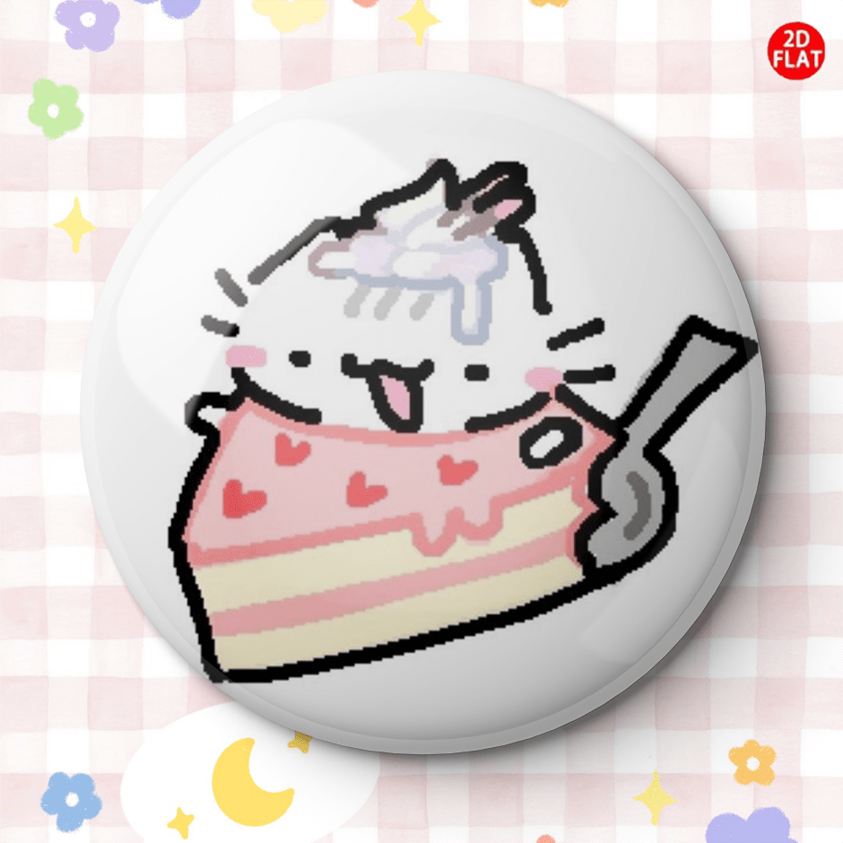 TEMU 2d Flat, 2d Flat Cute Little Cake Anime Pin//badge - Elegant Suitable For Clothing, Hats, Backpacks - Cake-themed Pins For Gifts, Cost-effective