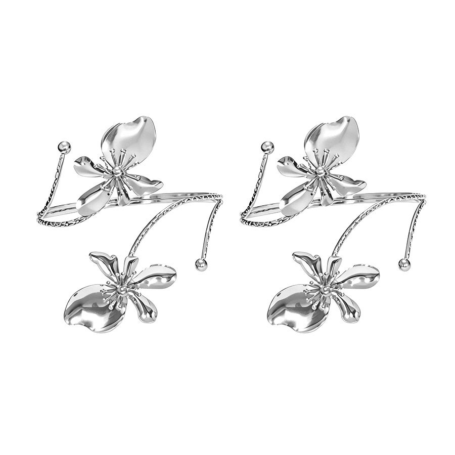 TEMU 2pcs Set Light Luxury Glossy Metal Frangipani Flower-shaped Curtain Tiebacks, Warm Curtain Holders, Light Curtain Clips, Creative And Curtain