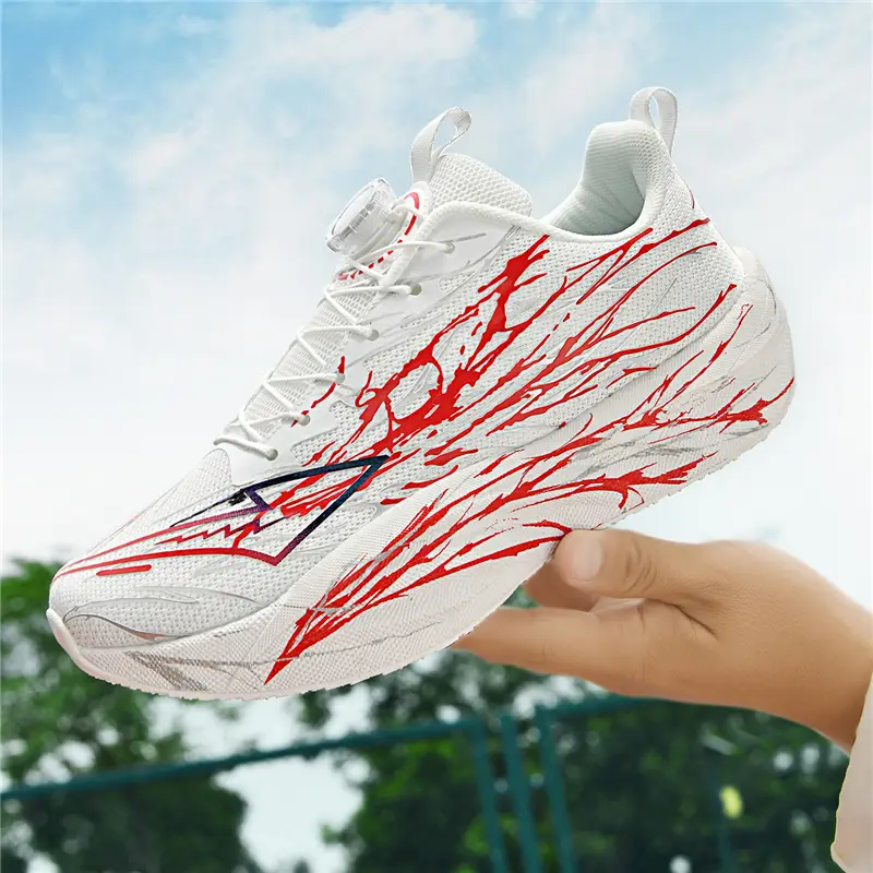 mens running shoes lightweight cushioned athletic sneakers with breathable fabric upper non slip pvc outsole white red accent gym jogging hiking shoes lace up closure for ideal for casual competitive use gym footwear performance footwear mens sophisticated low shoes shoes that glow in the dark fluorescent shoes yellow sneakers fluoride shoes cloth lace up shoes calf sports shoes Product details 3