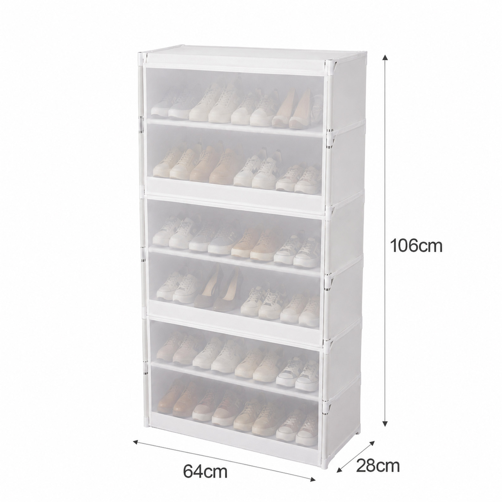 Large Freestanding Transparent Shoe Rack - Shoe Storage Box Can Hold Multiple Pairs. Suitable For , , Living Rooms, Bedrooms As A Storage Display Cabinet, Shoe Storage