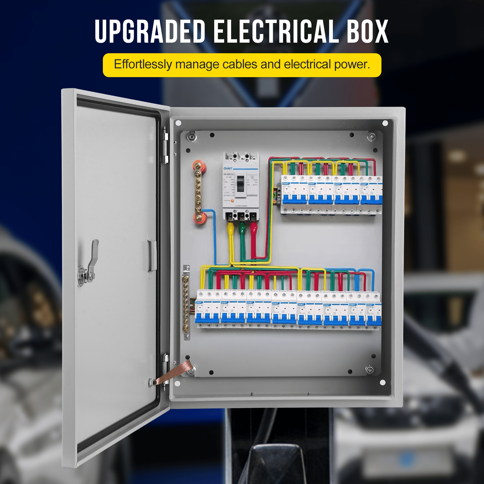 Junction Box, Steel Electrical Box 20X16X10,   4  Enclosure Box IP66 Waterproof & Dustproof, Universal Electrical   with Lock & Mounting Plate